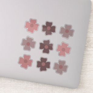 Boho Blume Pink Earthy Tones Aufkleber