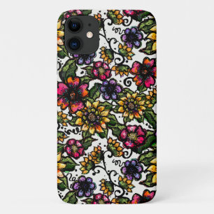 Boho Blume Rosa und gelbe Blüten Case-Mate iPhone Hülle