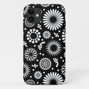 Boho Blume Schwarz-Weiß-Vektorblumenmuster Case-Mate iPhone Hülle