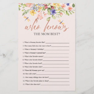Boho Blume und Dragonfly BABY SHOWER WISSEN Flyer