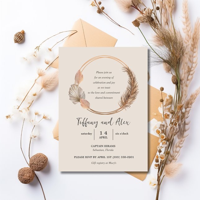 Boho-Blume-Vertragspartei Einladung (Boho Flowers Engagement Party Invitation)
