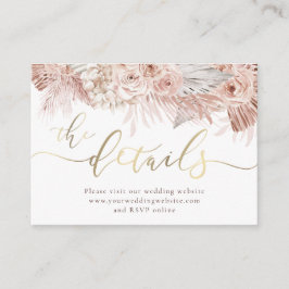Boho Blume Wedding Website Enclosure Card Begleitkarte