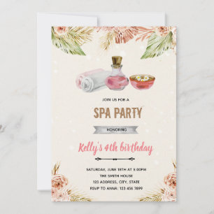 Boho Blume Wellness-Center laden Einladung
