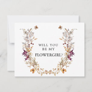 Boho Blume wird meine BlumenGirl-Karte sein Save The Date