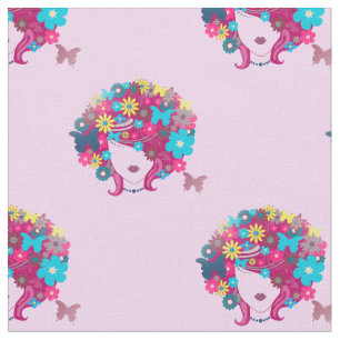 boho Blumen Afro Stoff