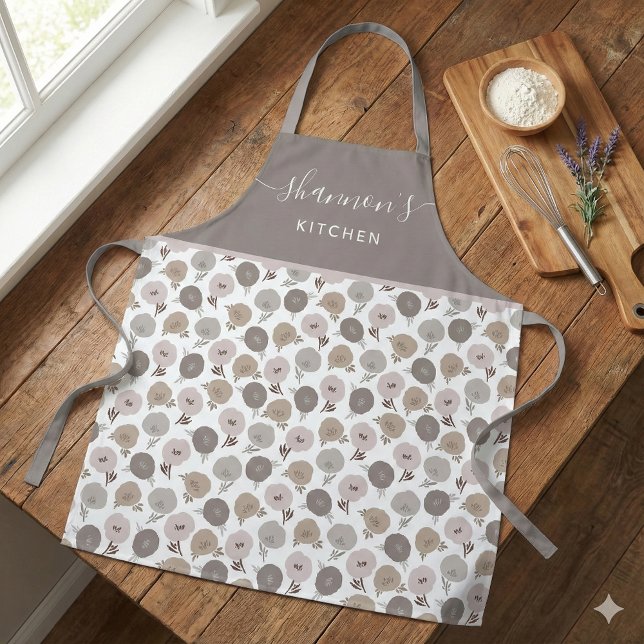 Boho-Blumen-All-Over-Print-Schürze Schürze (This beautiful personalized floral apron would make a great gift for someone special! )