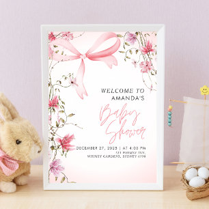 Boho-Blumen-Baby-in-Blüte-Baby-Party Poster