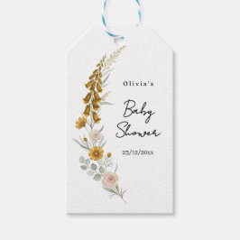 Boho-Blumen-Baby-Party gelbe Wildblumenliebe Geschenkanhänger