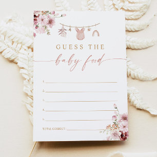 Boho-Blumen-Babybrei-Baby-Shower-Spielkarte Einladung