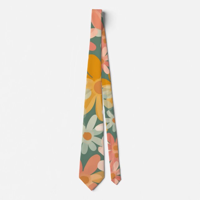 Boho-Blumen-Blumenmuster individuell – Elegante Mo Krawatte (Vorderseite)