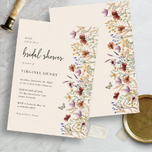 Boho-Blumen-Brautparty Einladung