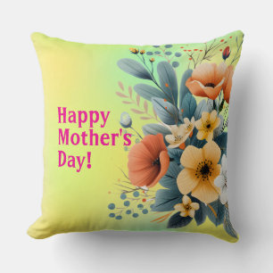 Boho-Blumen-Cliparts zum Muttertag-61983 Kissen