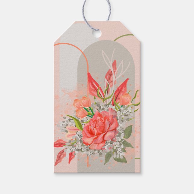 Boho-Blumen-Design-Geschenkanhänger Geschenkanhänger (Vorderseite)