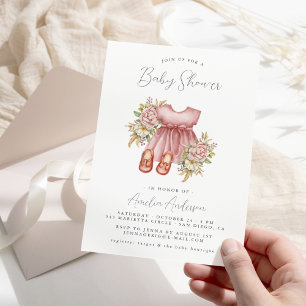 Boho-Blumen-Einladung zur Babyparty für Mädchen Einladung