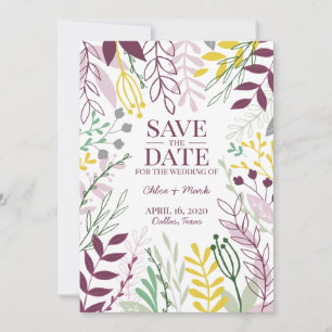 Boho Blumen Garten Sommer Herbst Cassis MellowYell Save The Date