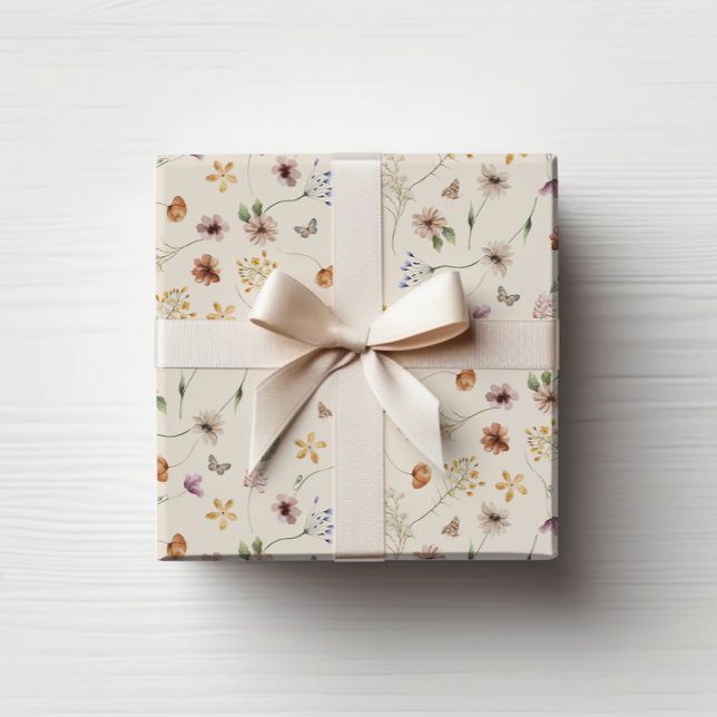 Boho Blumen Geschenkpapier (Boho Flowers Wrapping Paper
)