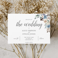 Boho Blumen Getrocknete Blätter Einladung Hochzeit