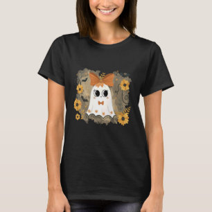 Boho-Blumen-Halloween-Geist-Coquette-Bogen Gruseli T-Shirt