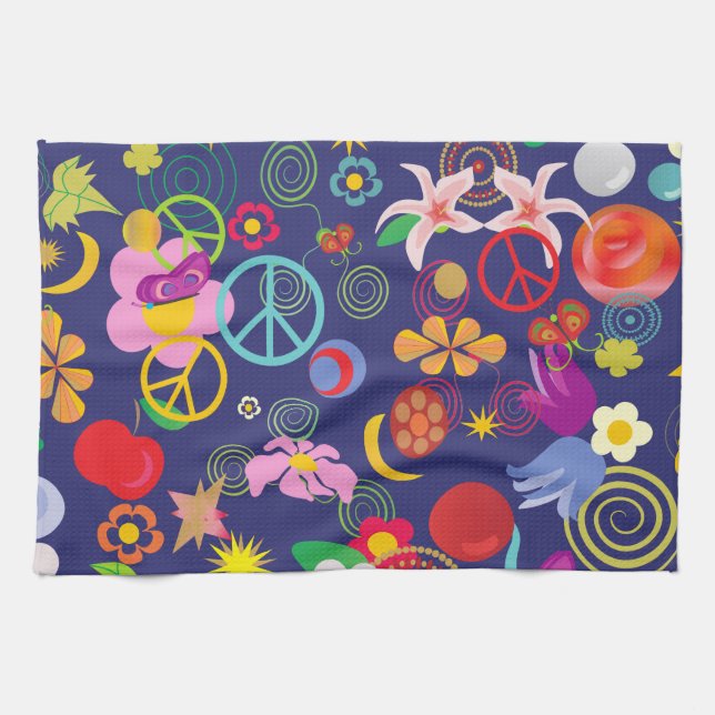 Boho-Blumen Handtuch (Horizontal)