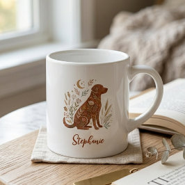 Boho-Blumen-Himmels-Hund-Grafik Espressotasse