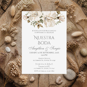Boho-Blumen-Hochzeit auf Spanisch Einladung