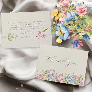 Boho-Blumen-Hochzeit-Dankeskarten Dankeskarte
