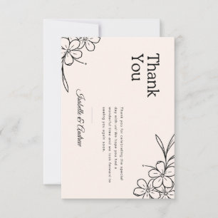Boho-Blumen-Hochzeit-Dankeskarten Mitteilungskarte