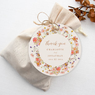 Boho Blumen Hochzeit im Herbst Danke Geschenkanhänger