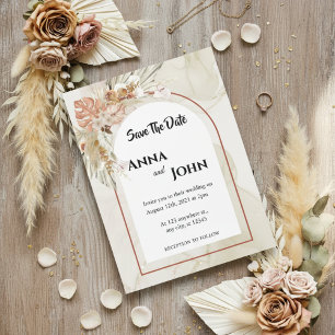 Boho Blumen Hochzeit Save the Date