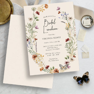 Boho-Blumen-Hochzeits-Lunch Einladung