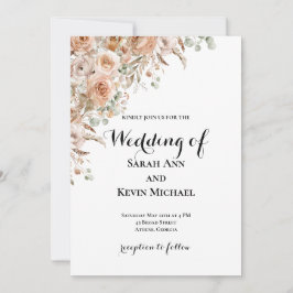 Boho-Blumen-Hochzeitseinladung Einladung