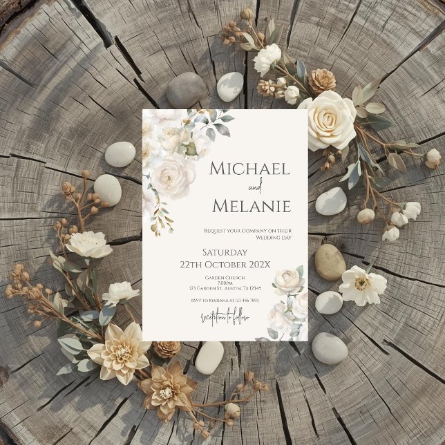 Boho-Blumen-Hochzeitseinladung Einladung (Von Creator hochgeladen)