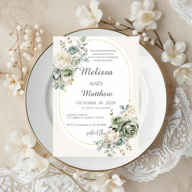 Boho-Blumen-Hochzeitseinladung Einladung (Von Creator hochgeladen)