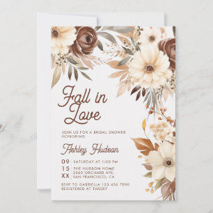 Boho-Blumen-Hochzeitsshower 'In Liebe im Herbst' Einladung