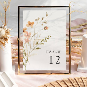 Boho-Blumen-Hochzeitstisch-Nummer Einladung