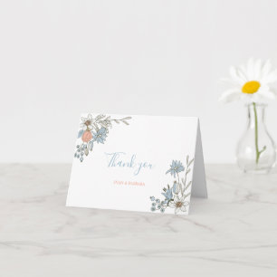 Boho-Blumen-Illustration Dankeskarten Karte