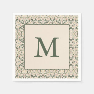 Boho-Blumen-Initialen Weihnachten Feiertage Monogr Serviette