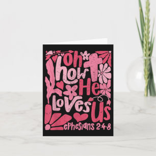 Boho-Blumen-Jesus-Christliche-Valentinsgrüße Oh Wi Karte