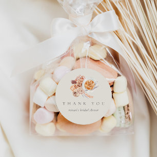 Boho-Blumen-Kaffee-Hochzeitsdusche Danke Runder Aufkleber