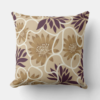Boho-Blumen-Kissenbezug Botanisch, Neutral Beige Kissen