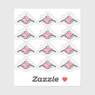 Boho Blumen Kristalle Kleiderbügel Mode Schrank Aufkleber