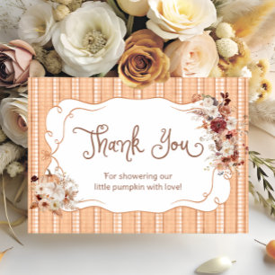 Boho-Blumen-Kürbis-Baby-Shower-Dankeskarten Dankeskarte