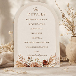 Boho-Blumen-Kürbis-Herbstliebe-Hochzeitsdetails Einladung