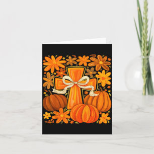 Boho-Blumen-Kürbis-Kreuz-Herbst-Jesus-Christlicher Karte