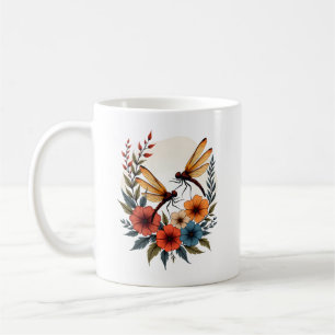 Boho-Blumen-Libelle Kaffeetasse