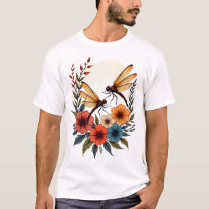 Boho-Blumen-Libelle T-Shirt