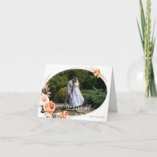 Boho-Blumen-Liebe-und-Dank-Hochzeits-Dankeskarten Dankeskarte