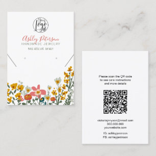 Boho Blumen Logo Schmuck Ohrring Halskette Qr Code Visitenkarte