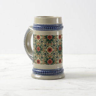 Boho-Blumen-Magie - in Grün- und Rosatönen Bierglas