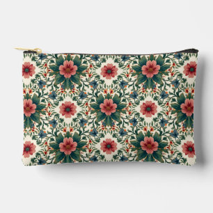 Boho-Blumen-Magie - in Grün- und Rosatönen Zubehörtasche